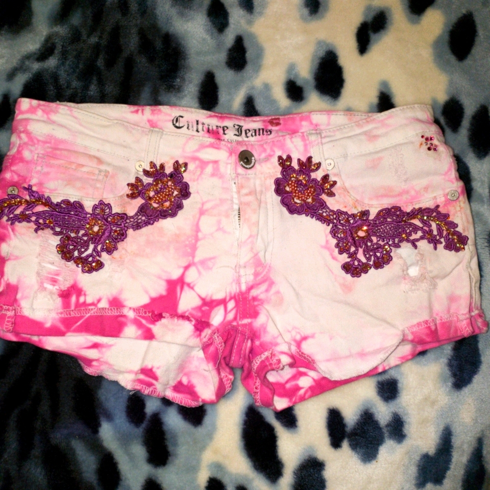 Distressed Hand Dyed Cutoff Shorts